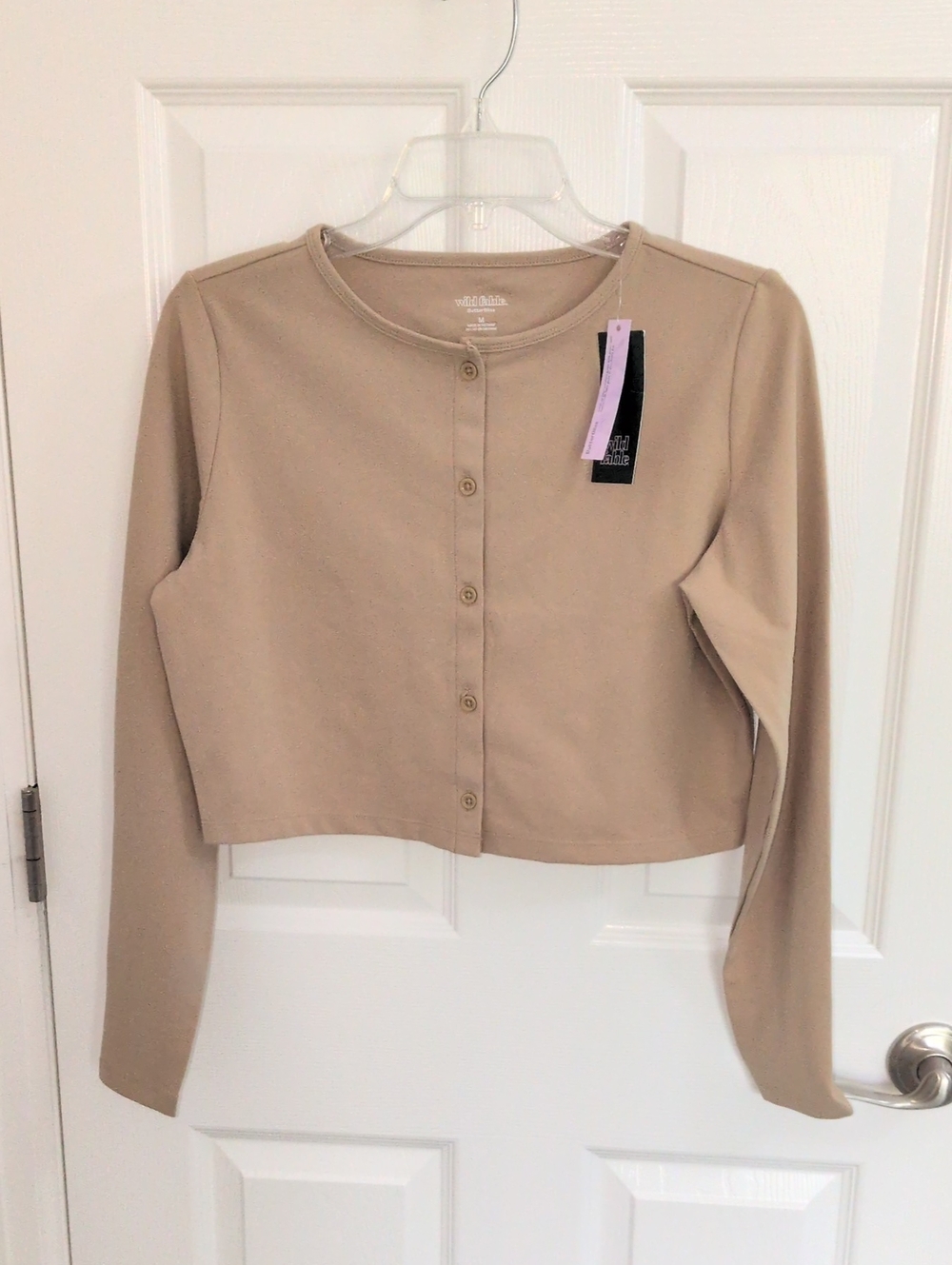 NWT Wild Fable Cropped Button Down Cardigan - Gold - M